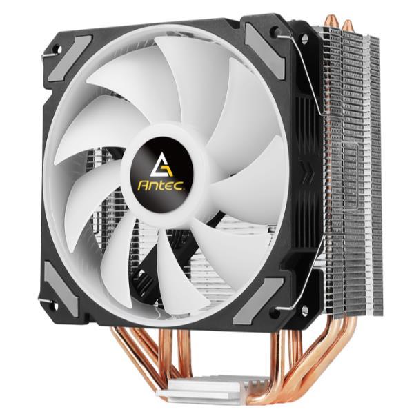 Antec A400i - Sistema di raffreddamento processore - (per: LGA1156, AM2, AM2+, LGA1366, AM3, LGA1155, AM3+, LGA2011, FM1, FM2, LGA1150, FM2+, LGA1151, AM4, LGA1200, LGA1700) - copper heat pipes with aluminum fins - 120 mm