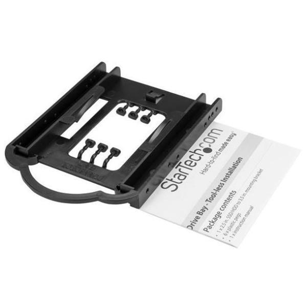 StarTech.com Staffa di Montaggio SSD/HDD da 2,5" per Alloggiamento da 3,5" - Installazione senza utensili - Adattatore vano unita' di memorizzazione - da 3,5" a 2,5" - nero - per P/N: M2E4SFF8643, PEX4SFF8643, U2M2E125