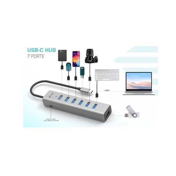 i-Tec - Hub - 7 x USB 3.2 Gen 1 - desktop