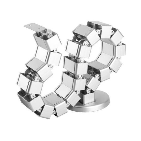 StarTech.com Sistema Gestione Cavi - Canalina a 4 Canali Regolabile e Flessibile con Base Appesantita - Cable organizer - montabile su banco - 1.29 m - argento