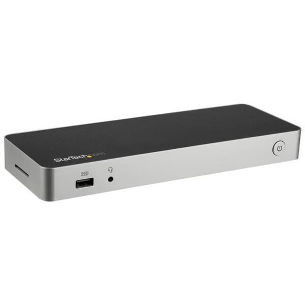StarTech.com USB C Dock, Dual Monitor HDMI & DisplayPort 4K 30Hz, USB Type-C Laptop Docking Station 60W Power Delivery (PD), SD, 4-port USB-A 3.0 Hub, GbE, Audio, Thunderbolt 3 Compatible - USB 3.1 Gen 1 Dock (DK30CHDPPDUE) - Docking station - USB-C - HDM