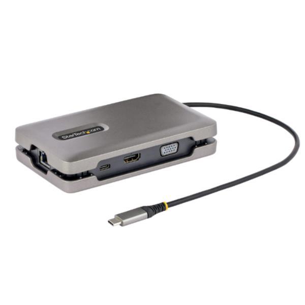 StarTech.com USB-C Multiport Adapter with USB-C DP Alt Mode Video Output / 4K HDMI 2.0 / VGA, USB-C Dual Monitor Docking Station, 100W PD Pass-Through, USB Type C Mini Dock/MST Adapter Hub - 2x USB-A 10Gbps, GbE (DKM31C3HVCPD) - Docking station - USB-C 3.