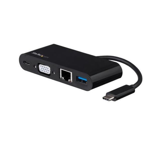 StarTech.com Adattatore Multiporta USB-C a VGA - Ricarica via Power Delivery (60W) - USB 3.0 - Gbe - Adattatore USB-C per Mac, Windows, Chrome OS - Docking station - USB-C - VGA - GigE