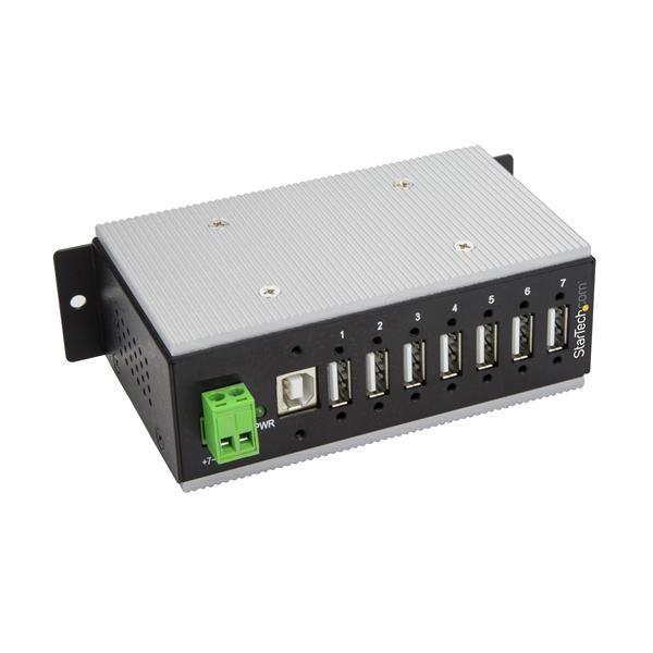 StarTech.com Hub Industrial USB 2.0 a 7 Porte con Protezione da Sovracorrenti e Sovracarichi da 350W - Montabile a Parete - Hub - 7 x USB 2.0 - montabile su rail DIN - alimentazione CC - Compatibile TAA - per P/N: ITB20D3250