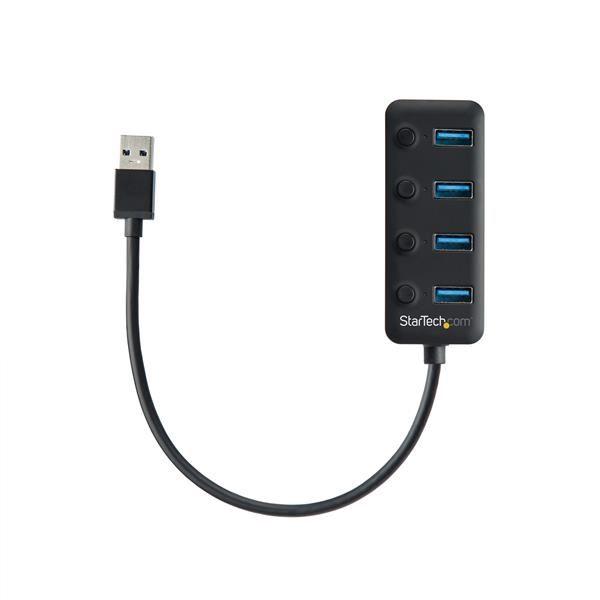 StarTech.com Hub USB 3.0 a 4 porte - 4x USB-A con Swith On/Off Individuale - Hub - 4 x USB 3.1 Gen 1 - desktop - per P/N: HB30C4AIB
