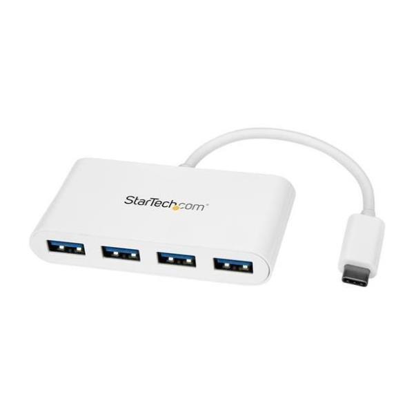StarTech.com Hub USB-C a 4 porte USB 3.0 - USB-C a 4x USB-A - Alimentato via bus - Bianco - Hub USB Tipo-C Compatto - Hub - 4 x SuperSpeed USB 3.0 - desktop