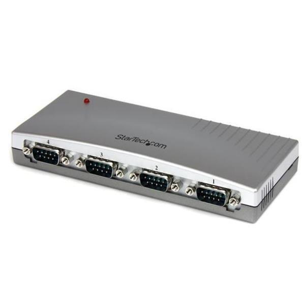 StarTech.com Hub Adattatore USB a seriale DB9 RS232 a 4 porte con Bus Alimentato - Scheda seriale - USB - RS-232 x 4