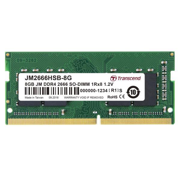 Transcend JetRAM - DDR4 - modulo - 8 GB - SO DIMM 260-pin - 2666 MHz / PC4-21300 - CL19 - 1.2 V - senza buffer - non ECC