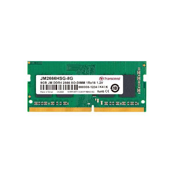 Transcend JetRAM - DDR4 - modulo - 8 GB - SO DIMM 260-pin - 2666 MHz / PC4-21300 - CL19 - 1.2 V - senza buffer - non ECC