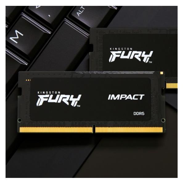 Kingston FURY Impact - DDR5 - kit - 64 GB: 2 x 32 GB - SO DIMM 262-pin - 4800 MHz / PC5-38400 - CL38 - 1.1 V - senza buffer - on-die ECC