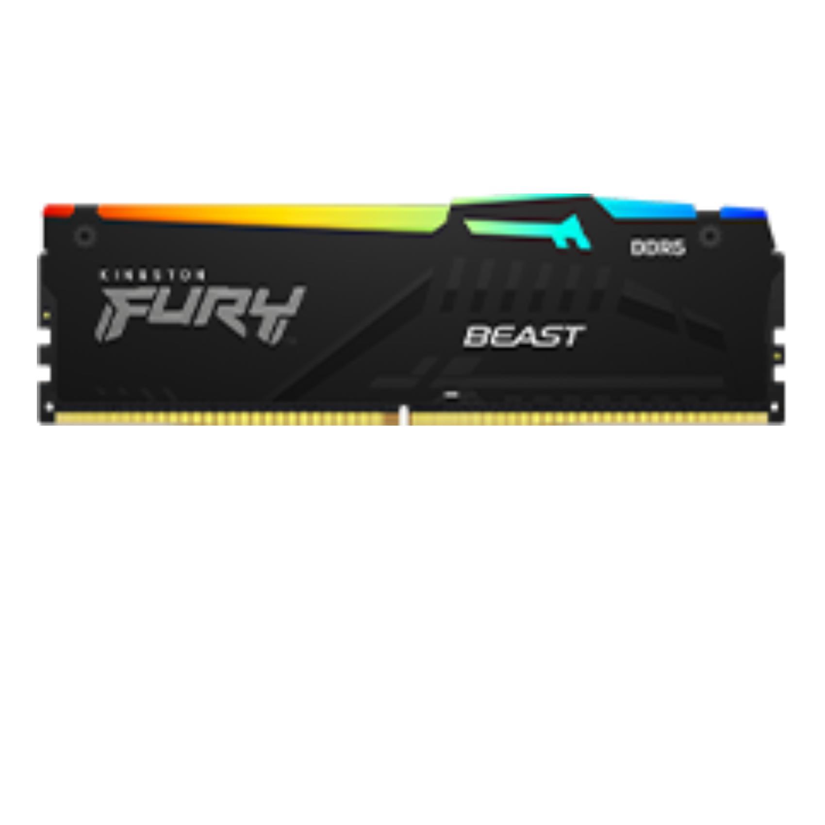 Kingston FURY Beast RGB - DDR5 - kit - 64 GB: 2 x 32 GB - DIMM 288-PIN - 5600 MHz / PC5-44800 - CL36 - 1.25 V - senza buffer - on-die ECC