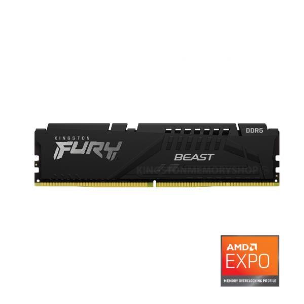 Kingston FURY Beast - DDR5 - modulo - 16 GB - DIMM 288-PIN - 5600 MHz / PC5-44800 - CL36 - 1.25 V - senza buffer - on-die ECC - nero