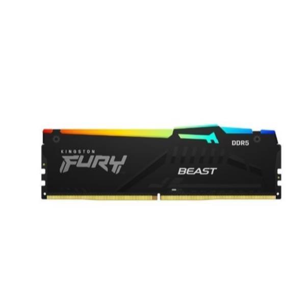 Kingston FURY Beast RGB - DDR5 - kit - 128 GB: 4 x 32 GB - DIMM 288-PIN - 5600 MHz / PC5-44800 - CL40 - 1.25 V - senza buffer - on-die ECC - nero
