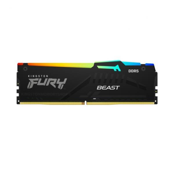 Kingston FURY Beast RGB - DDR5 - modulo - 8 GB - DIMM 288-PIN - 5600 MHz / PC5-44800 - CL40 - 1.25 V - senza buffer - on-die ECC