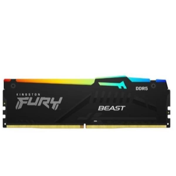 Kingston FURY Beast RGB - DDR5 - kit - 64 GB: 4 x 16 GB - DIMM 288-PIN - 5600 MHz / PC5-44800 - CL40 - 1.25 V - senza buffer - on-die ECC - nero