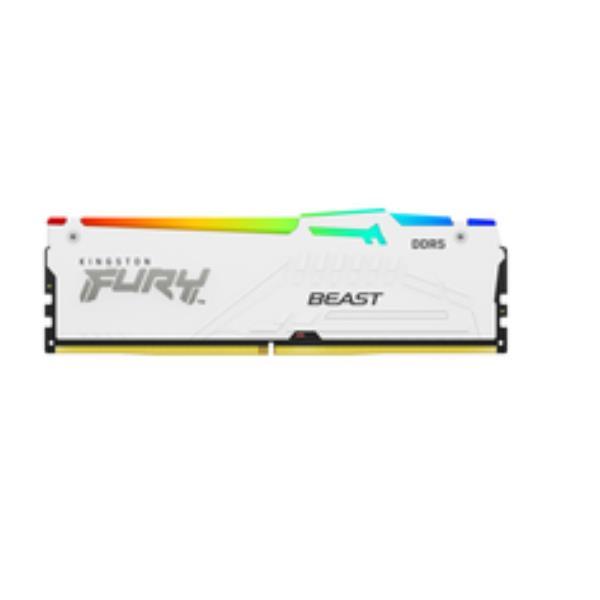 Kingston FURY Beast RGB - DDR5 - modulo - 16 GB - DIMM 288-PIN - 5600 MHz / PC5-44800 - CL40 - 1.25 V - senza buffer - on-die ECC - bianco