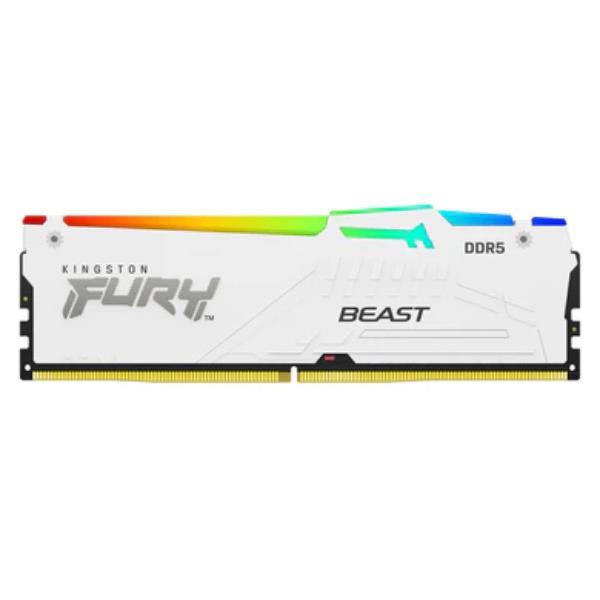 Kingston FURY Beast RGB - DDR5 - kit - 64 GB: 4 x 16 GB - DIMM 288-PIN - 5600 MHz / PC5-44800 - CL40 - 1.25 V - senza buffer - on-die ECC - bianco