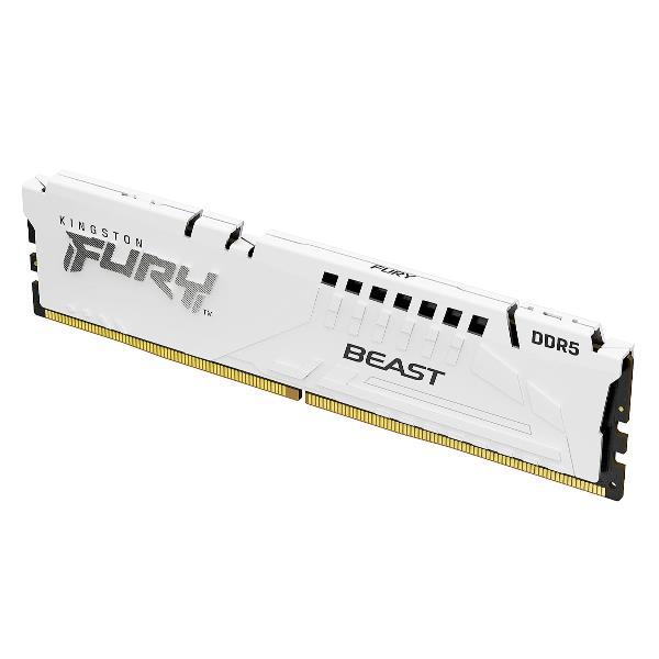 Kingston FURY Beast - DDR5 - kit - 128 GB: 4 x 32 GB - DIMM 288-PIN - 5600 MHz / PC5-44800 - CL40 - 1.25 V - senza buffer - on-die ECC - bianco