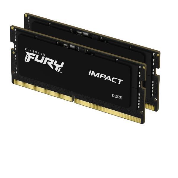 Kingston FURY Impact - DDR5 - kit - 32 GB: 2 x 16 GB - SO DIMM 262-pin - 5600 MHz / PC5-44800 - CL40 - 1.1 V - senza buffer - on-die ECC