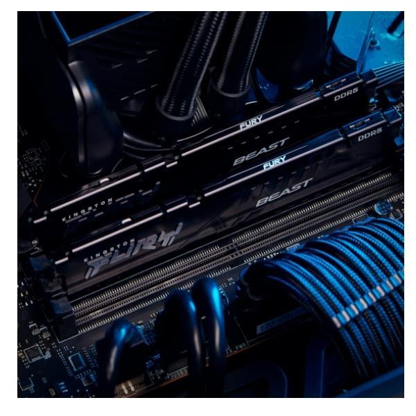 Kingston FURY Beast - DDR5 - modulo - 32 GB - DIMM 288-PIN - 6000 MHz / PC5-48000 - CL36 - 1.35 V - senza buffer - on-die ECC - nero