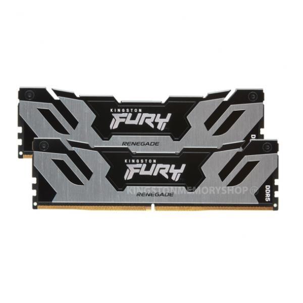 Kingston FURY Renegade Silver - DDR5 - kit - 32 GB: 2 x 16 GB - DIMM 288-PIN - 6400 MHz / PC5-51200 - CL32 - 1.4 V - senza buffer - on-die ECC