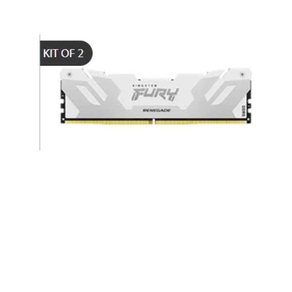 Kingston FURY Renegade - DDR5 - kit - 32 GB: 2 x 16 GB - DIMM 288-PIN - 7200 MHz / PC5-57600 - CL38 - 1.45 V - senza buffer - on-die ECC - white with silver