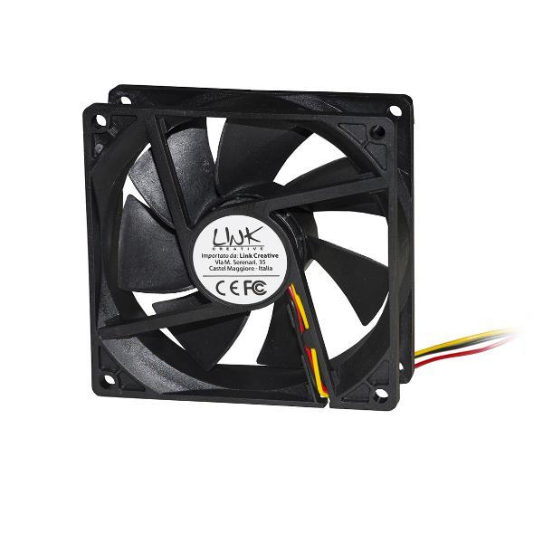 LINK LKV9225 VENTOLA UNIVERSALE DI RAFFREDAMENTO PER PC 92x92x25 MM 12 VOLT BLACK