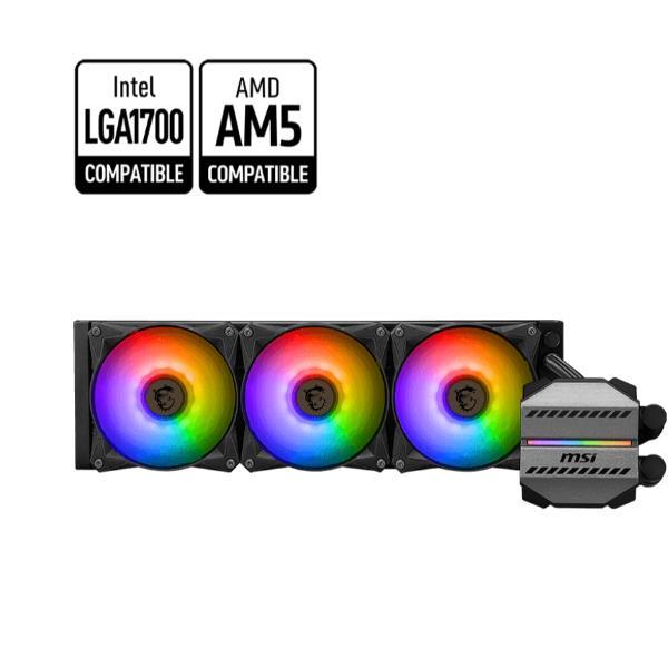 MSI MAG CORELIQUID M360 ARGB DISSIPATORE A LIQUIDO PER CPU DA 360mm 3 VENTOLE DA 120mm RAFFREDDAMENTO AD ACQUA SPLIT FLOW PER INTEL 1700/1200 AMD AM5/AM4