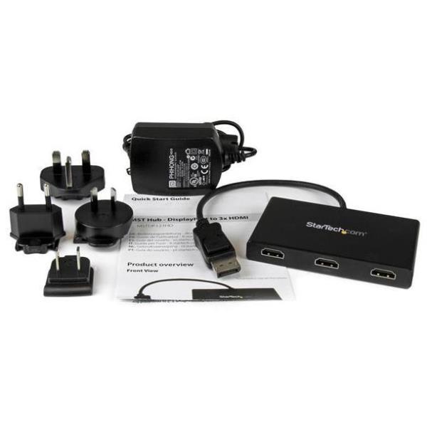 StarTech.com Adattatore multi monitor a 3 porte HDMI - Hub MST da DisplayPort 1.2 a 3x HDMI - Triplo monitor HDMI 1080p - Splitter video per modalità desktop esteso solo su PC Windows - DP a 3x HDMI (MSTDP123HD) - Splitter video/audio - 3 x HDMI - desktop