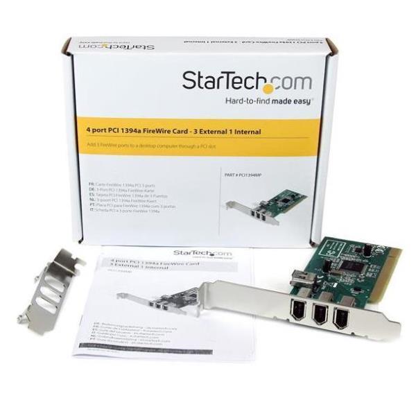 StarTech.com Scheda adattatore FireWire 1394a PCI a 4 porte - 1 interna 3 esterne - Adattatore FireWire - PCI - Firewire - 3 porte