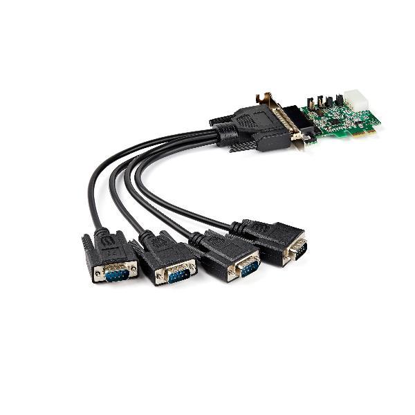 StarTech.com Scheda adattatore seriale PCI Express RS232 a 4 porte - Scheda controller host seriale PCIe RS232 - PCIe a seriale DB9 - 16950 UART - Scheda di espansione a basso profilo - Windows/Linux (PEX4S953LP) - Scheda seriale - PCIe profilo basso - RS