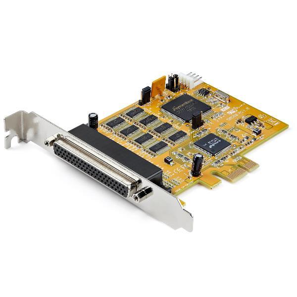 StarTech.com Scheda seriale PCI Express a RS232 a 8 porte - Scheda di espansione PCIe a DB9 - 16C1050 UART - Windows & Linux (PEX8S1050) - Scheda seriale - PCIe - RS-232 x 8 - giallo - Compatibile TAA