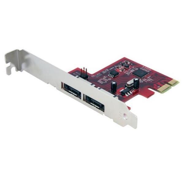 StarTech.com Scheda eSATA Controller PCI Express a 2 porte 6 Gbps, SATA, PCIe, eSATA, PCIe 2.0, 5046000 h, Marvell - 88SE9128, 6 Gbit/s