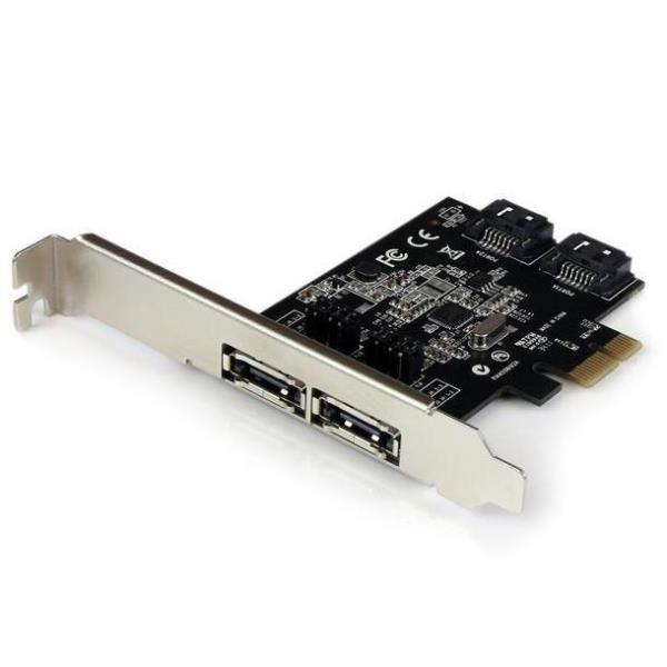 StarTech.com Scheda controller PCI Express SATA 6 Gbps eSATA 2 porte - Scheda PCIe SATA III a due porte - 2 int/2 est, PCIe, SATA, CE, FCC, REACH, ASMedia - ASM1061, 48 bit, 0 - 50 °C
