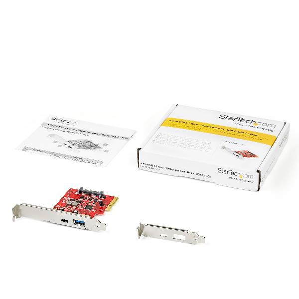 StarTech.com 2-Port 10Gbps USB-A & USB-C PCIe Card, USB 3.1 Gen 2 PCI Express Type C/A Host Controller Card Adapter, USB 3.2 Gen 2x1 PCIe Desktop Expansion Add-On Card, Windows/macOS/Linux - Full/Low-Profile (PEXUSB311AC3) - Adattatore USB - PCIe 3.0 x4 -