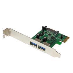 StarTech.com Scheda adattatore PCI Express (PCIe) SuperSpeed a 2 porte  USB 3.0 con UASP - Alimentazione SATA (PEXUSB3S24) - Adattatore USB - PCIe - USB 3.0 x 2 - per P/N: CFASTRWU3, ST3300GU3B, ST4300U3C1, ST4300U3C1B, ST7300U3M, ST7300USBME, USB3S2ESATA
