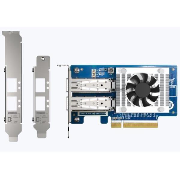 QNAP QXG-25G2SF-CX6 - Adattatore di rete - PCIe 4.0 x8 profilo basso - 25 Gigabit SFP28 x 2 - per QNAP TS-H2490FU