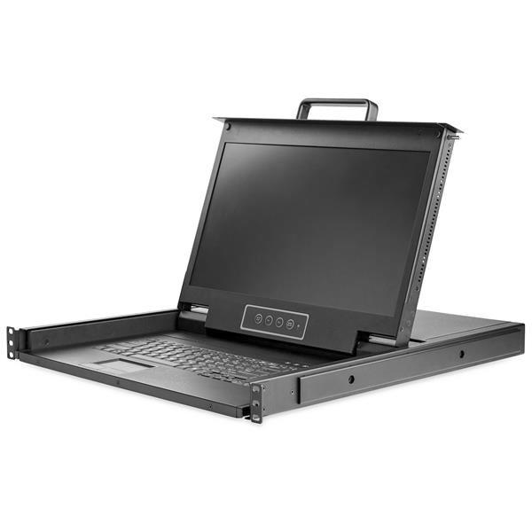 StarTech.com Console KVM per Armadio Rack - KVM Switch VGA - Monitor LCD 17" HD 1080p - Cassetto KVM LCD 1U completo con cavi - Supporto USB - Supporto USB + VGA - Tastiera Inglese (RKCONS17HD) - Console KVM con switch KVM - 1 porte - USB - 17.3" - montab