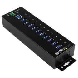 StarTech.com HUB Industriale USB 3.0 a 10 porte - Perno e concentratore USB 3.0 con ESD e protezione da sovratensioni - Hub - 10 x SuperSpeed USB 3.0 - montabile su rail DIN - alimentazione CC - per P/N: ITB20D3250, USB312SAT3CB, USB315CB2M, USBLT1MWS, US