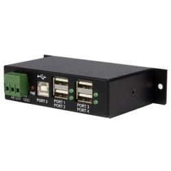StarTech.com Rackmount USB 2.0 Hub - 4 Port Rugged Industrial USB 2.0 Hub - Hub - 4 x USB 2.0 - montabile su rail DIN - alimentazione CC - per P/N: ITB20D3250, MSDREADU2OTG, USB2HAB15, USB2HAB30AC, USB2HAB50AC, USB2HABM1, USB2HABM6RA