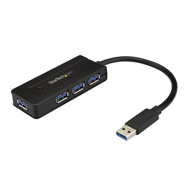 StarTech.com Hub USB 3.0 a 4 porte - Mini Hub USB con porta di ricarica - Include Adattatore di Alimentazione - Hub - 4 x SuperSpeed USB 3.0 - desktop - per P/N: USB312SAT3CB, USB315CB2M, USBLT1MWS, USBLT2MBR, USBLT30CMW, USBLTM1MBK, USBLTM1MWH