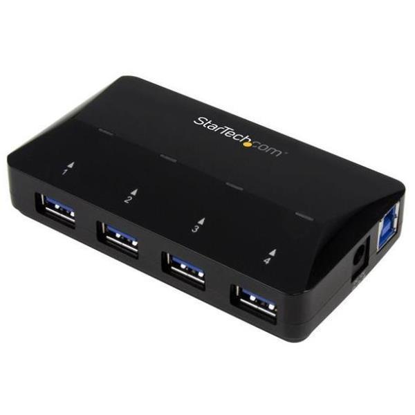 StarTech.com Hub USB 3.0 a 4 Porte con Porta di Ricarica Dedicata - 1 Porta x 2,4 Amp - Switch condivisione periferiche USB - 4 x SuperSpeed USB 3.0 - desktop - per P/N: SDMSDRWU3AC, USB312SAT3CB, USB315CB2M, USBLT1MWS, USBLT2MBR, USBLTM1MBK, USBLTM1MWH
