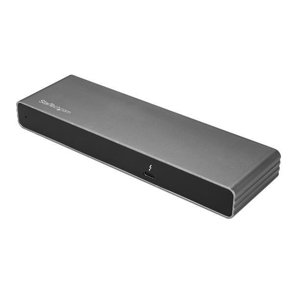 StarTech.com Thunderbolt 3 Dock, Dual 4K 60Hz Monitor TB3 Docking Station with DisplayPort, HDMI & 1080p VGA, 85W Power Delivery & Charging, Gigabit Ethernet, Universal Thunderbolt 3 Dock - TB3 Dock w/ 85W PD (TB3DK2DHVUE) - Docking station - Thunderbolt