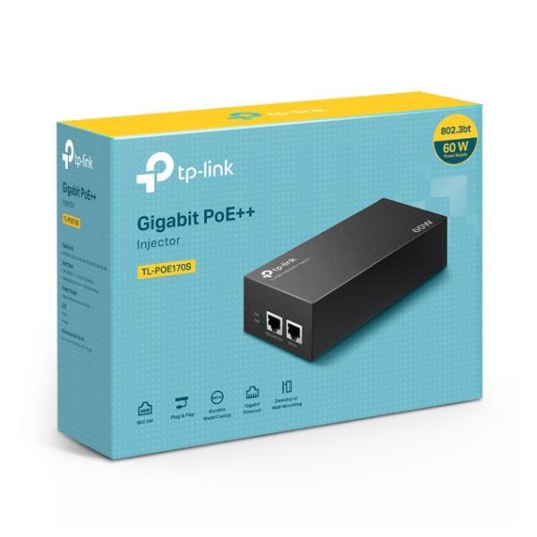 TP-LINK TL-POE170S POE++ INJECTOR ADAPTER 1 X 10/100/1000BASE-T PORTA/E DI USCITA - 60 W