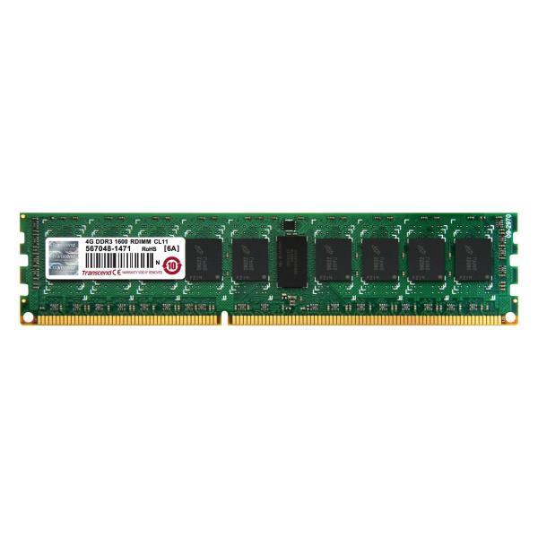 Transcend - DDR3 - modulo - 4 GB - DIMM a 240 pin - 1600 MHz / PC3-12800 - CL11 - 1.5 V - registrato - ECC