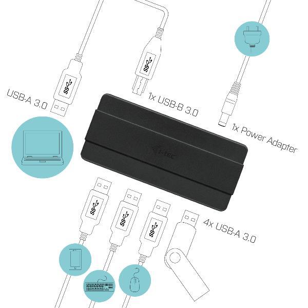 i-Tec USB 3.0 Charging HUB - Hub - 4 x SuperSpeed USB 3.0 - desktop