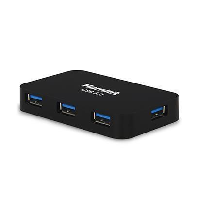 Hamlet XHUB430BKPW - Hub - 4 x SuperSpeed USB 3.0 - desktop