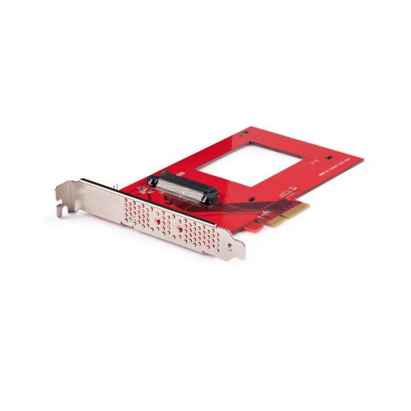 StarTech.com U.3 to PCIe Adapter Card, PCIe 4.0 x4 Adapter For 2.5" U.3 NVMe SSDs, SFF-TA-1001 PCI Express Add-in Card for Desktops/Servers, TAA Compliant - OS Independent (PEX4SFF8639U3) - Adattatore interfaccia - 2.5" - U.3 NVMe - PCIe 4.0 x4 - rosso -