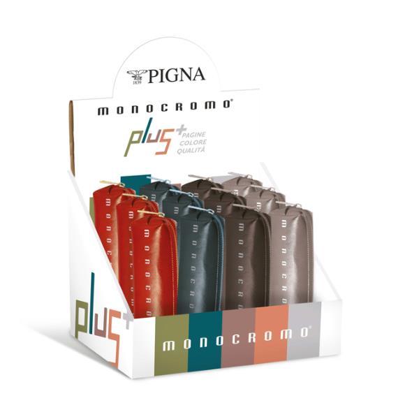 PIGNA MONOCROMO PLUS ASTUCCIO CON ZIP COLORI ASSORTITI CONF 12 Pz.