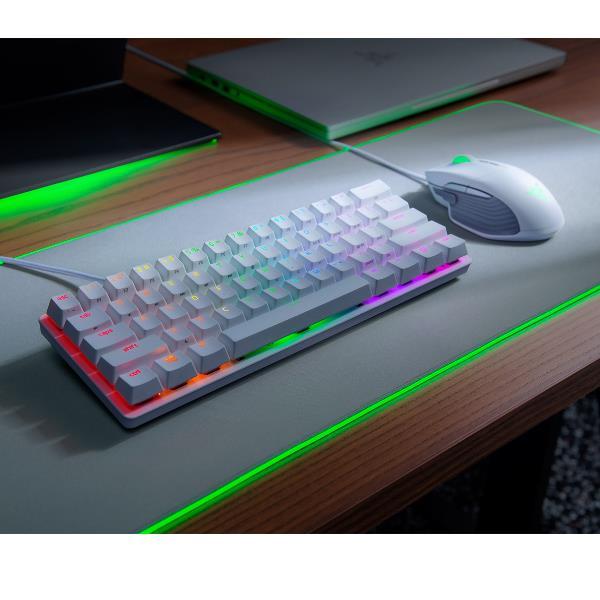 Razer Huntsman Mini - Tastiera - retroilluminazione - USB - USA - interruttore: Razer Clicky Optical Purple - mercurio
